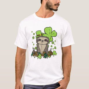 Luiaard Shamrock Geruite Luipaard St. Patrick's Da T-shirt