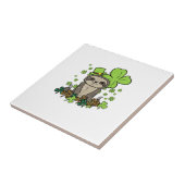 Luiaard Shamrock Geruite Luipaard St. Patrick's Da Tegeltje (Zijkant)