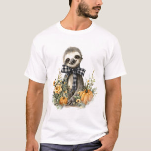 Luiaard Shirt Dieren Herfst Pompoen