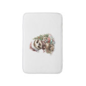 Luiaard Shirt Kerstman Hoed Badmat (Voorkant Verticaal)