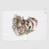 Luiaard Shirt Kerstman Hoed Golfhanddoek (Horizontaal)