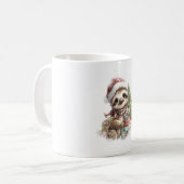 Luiaard Shirt Kerstman Hoed Koffiemok (Voorkant links)