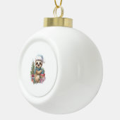 Luiaard Shirt Safari Kerstman Keramische Bal Ornament (Rechts)