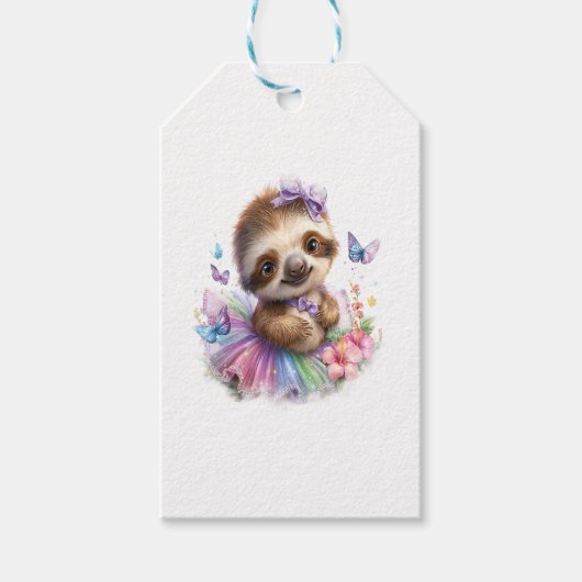 Luiaard Shirt Safari Rainbow Summer Cadeaulabel (Voorkant)
