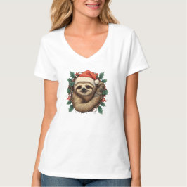 Luiaard Sinterklaas Kerst Schattigee Cartoon T-shirt