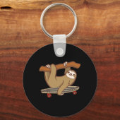 Luiaard Skateboard Luie Skateboarden  Sleutelhanger (Voorkant)