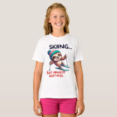 Luiaard Ski Wintersport T-shirt (Voorkant volledig)