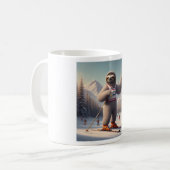 Luiaard skiën koffiemok (Voorkant links)
