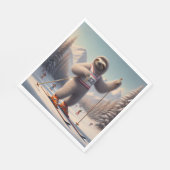 Luiaard skiën servet (Hoek)