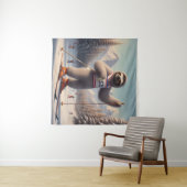 Luiaard skiën wandkleed (In Situ (horizontaal))