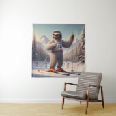 Luiaard skiën wandkleed (In situ)