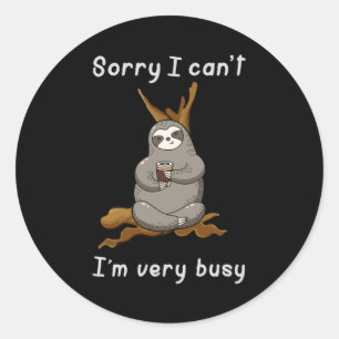 luiaard slapen luie luiaards dier grappig geschenk ronde sticker