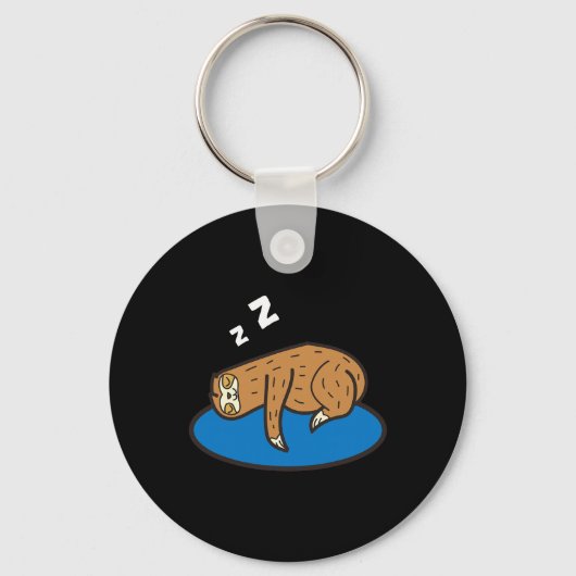 Luiaard Slapend Op Discgolf Sleutelhanger (Voorkant)