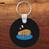 Luiaard Slapend Op Discgolf Sleutelhanger (Voorkant)