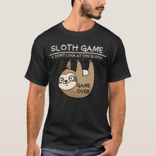 Luiaard spel kijk niet naar de luiaard grappige lu t-shirt