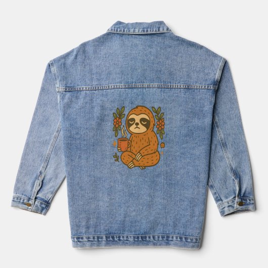 Luiaard Spelen Gitaar Denim Jacket (Achterkant)
