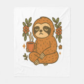 Luiaard Spelen Gitaar Fleece Deken (Voorkant)