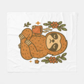 Luiaard Spelen Gitaar Fleece Deken (Voorkant (Horizontaal))