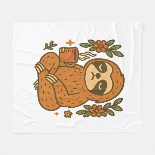 Luiaard Spelen Gitaar Fleece Deken (Voorkant (Horizontaal))