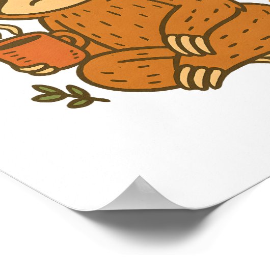 Luiaard Spelen Gitaar Poster (Hoek)