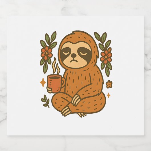 Luiaard Spelen Gitaar Sparkling Wijnetiket (Enkel label)