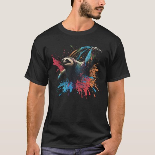 luiaard splash luiaard slaap dier t-shirt (Voorkant)