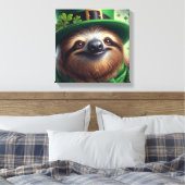 Luiaard St Paddys Dag Canvas Afdruk (Insitu (Slaapkamer))