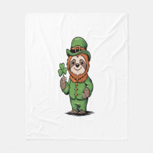 Luiaard St. Patrick's Dag Ierse Geluksvogel Fleece Deken