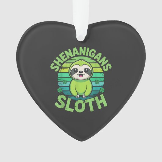 Luiaard St. Patrick's Dag Luiaard Shenanigans Scha Ornament (voorkant)