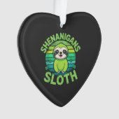 Luiaard St. Patrick's Dag Luiaard Shenanigans Scha Ornament (voorkant)