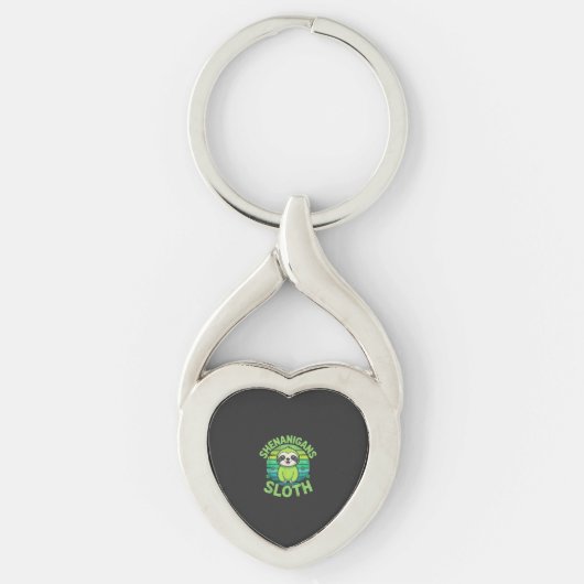 Luiaard St. Patrick's Dag Luiaard Streken Schattig Sleutelhanger (Voorkant)