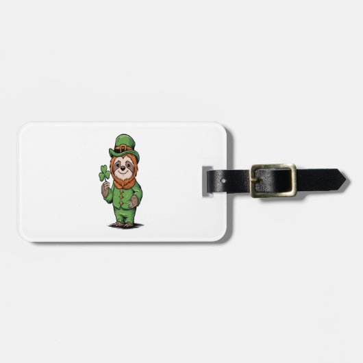Luiaard St. Patrick's Day Iers Geluk Bagagelabel (Voorkant horizontaal)