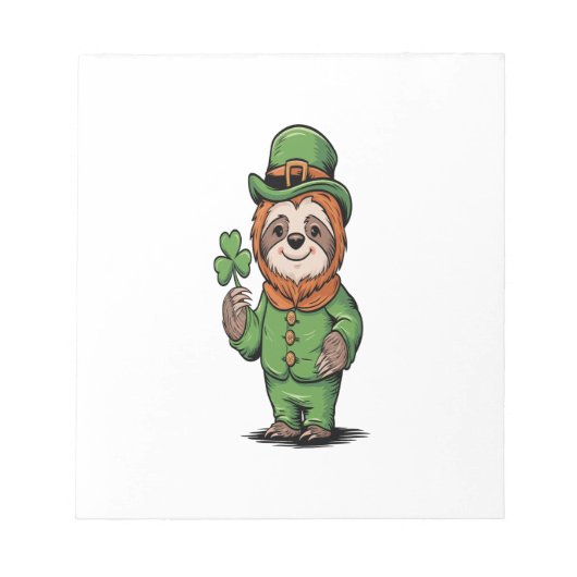 Luiaard St. Patrick's Day Iers Geluk Notitieblok (Voorkant)