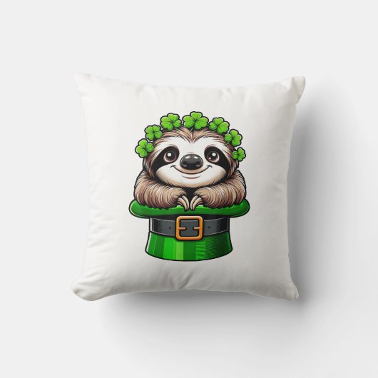 Luiaard St. Patrick's Day Leprechaun Shamrock Iers Kussen (Voorkant)