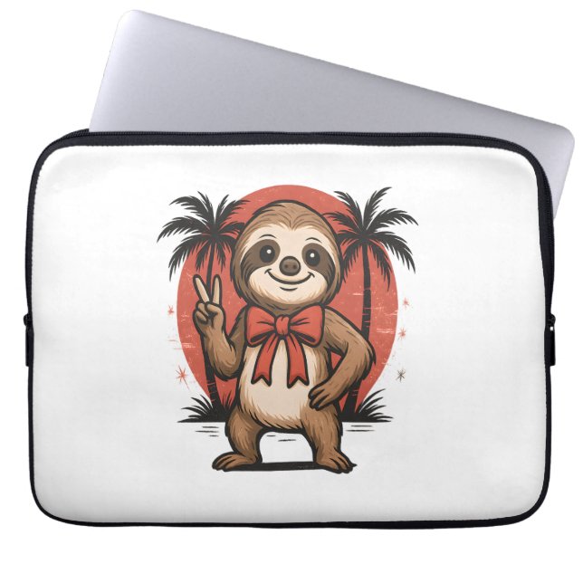 Luiaard Summer Beach Rocking Laptop Sleeve (Voorkant)
