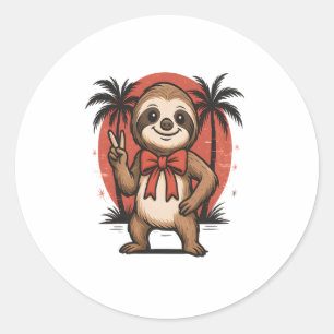 Luiaard Summer Beach Rocking Ronde Sticker