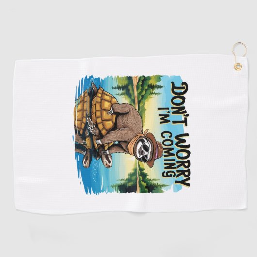 Luiaard T-shirt - Maak je geen zorgen dat ik kom Golfhanddoek (Horizontaal)