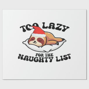 Luiaard Te Lui Voor De Stoute Lijst, Grappig Kerst Cadeaupapier