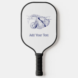 Luiaard Tekening Lithografie #1 Blauw Pickleball Paddle