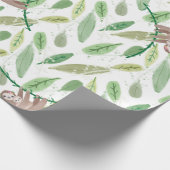 Luiaard thema cadeaupapier (Hoek)