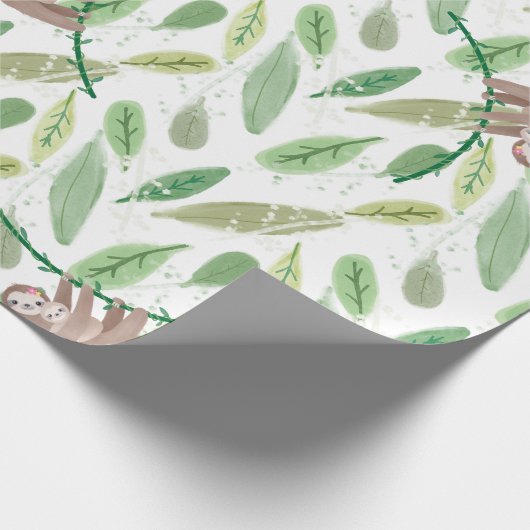 Luiaard thema cadeaupapier (Hoek)