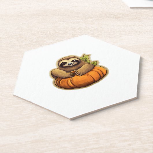 Luiaard thema Halloween Oversized T-Shirt_1 Kartonnen Onderzetters (Schuin)