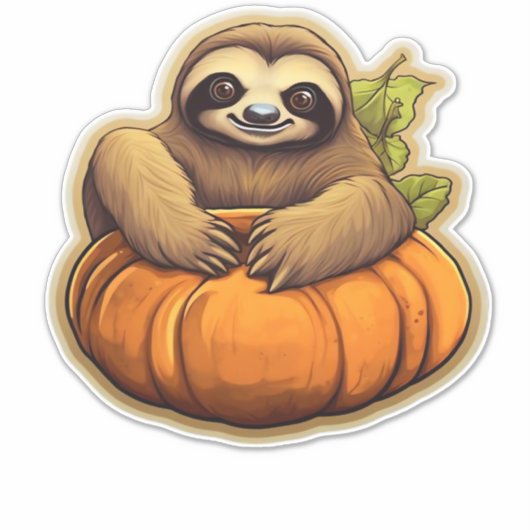 Luiaard thema Halloween Oversized T-Shirt_1 Sticker (Voorkant)