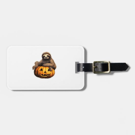 Luiaard thema Halloween Oversized T-Shirt Bagagelabel (Voorkant horizontaal)