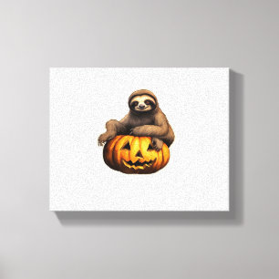 Luiaard thema Halloween Oversized T-Shirt Canvas Afdruk