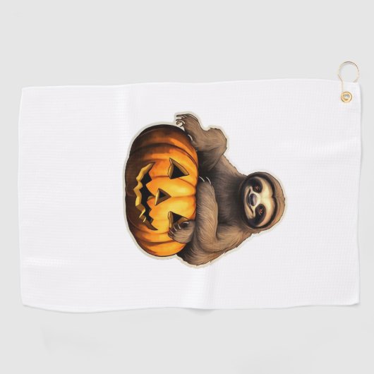 Luiaard thema Halloween Oversized T-Shirt Golfhanddoek (Horizontaal)