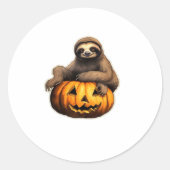 Luiaard thema Halloween Oversized T-Shirt Ronde Sticker (Voorkant)