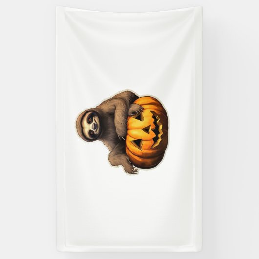 Luiaard thema Halloween Oversized T-Shirt Spandoek (Verticaal)