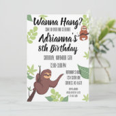 Luiaard thema Kinderverjaardag Kaart (Staand voorkant)