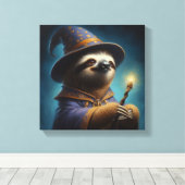 Luiaard Tovenaar Canvas Afdruk (Insitu (Houten vloer))